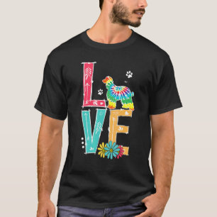 Liebe Afghan Hound Tie Dye Regenbogen Afghan Hound T-Shirt