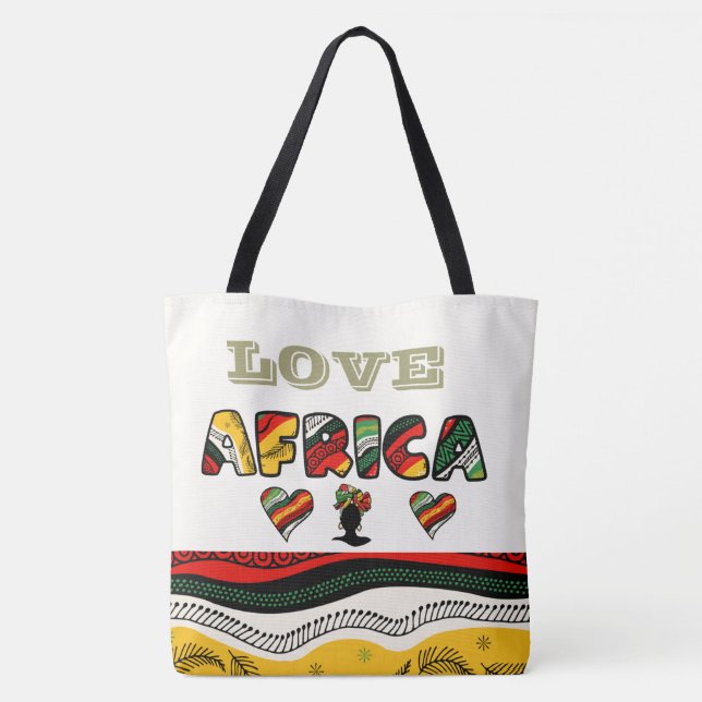 Liebe Afrika Große Taschentasche Tasche (Rückseite)