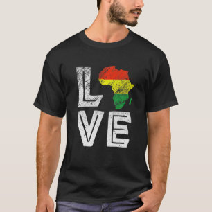 LIEBE Afrika Karte Schwarze Geschichte Monat Männe T-Shirt