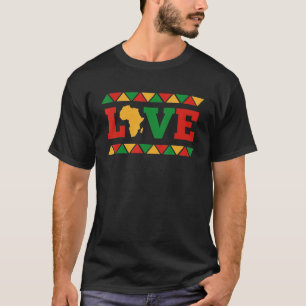 LIEBE Afrika Karte Schwarzer Geschichtsmonat Männe T-Shirt