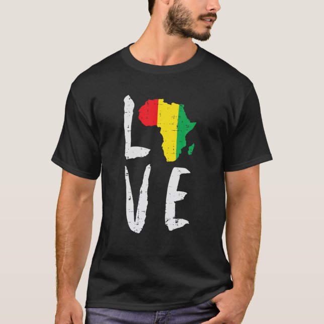 Liebe Afrika Schwarze Geschichte Monat Afrikanisch T-Shirt (Vorderseite)