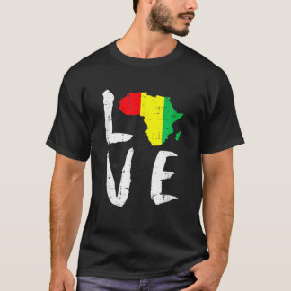 Liebe Afrika Schwarze Geschichte Monat Afrikanisch T-Shirt