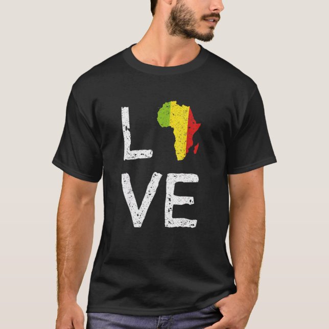 Liebe Afrika Schwarze Geschichte Monat Afrikanisch T-Shirt (Vorderseite)