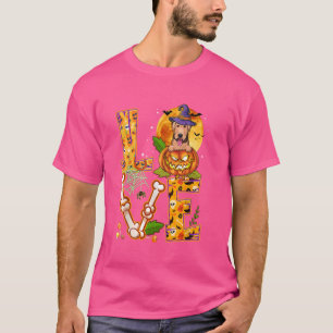 Liebe Airedale Terrier Hexenkürbis Beängstigende H T-Shirt