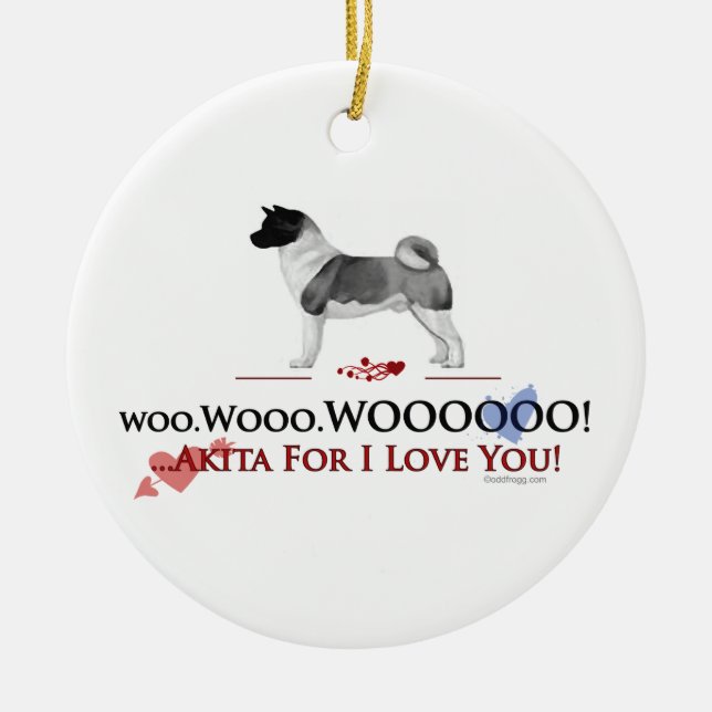 Liebe Akitas I, die Sie verzieren Keramikornament (Vorne)