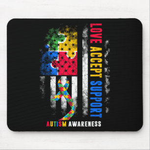 Liebe Akzeptieren Unterstützung Autismus Aufklärun Mousepad