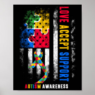 Liebe Akzeptieren Unterstützung Autismus Aufklärun Poster