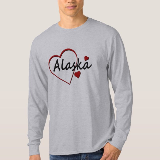 Liebe Alaska Hearts Mens Long Sleeve T - Shirt (Vorderseite)