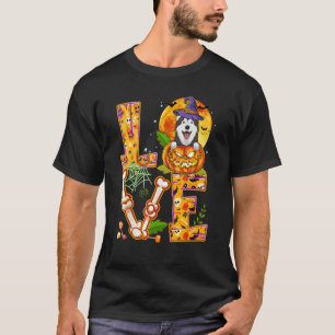 Liebe Alaskan Malamute Hexenkürbis Beängstigend Ha T-Shirt