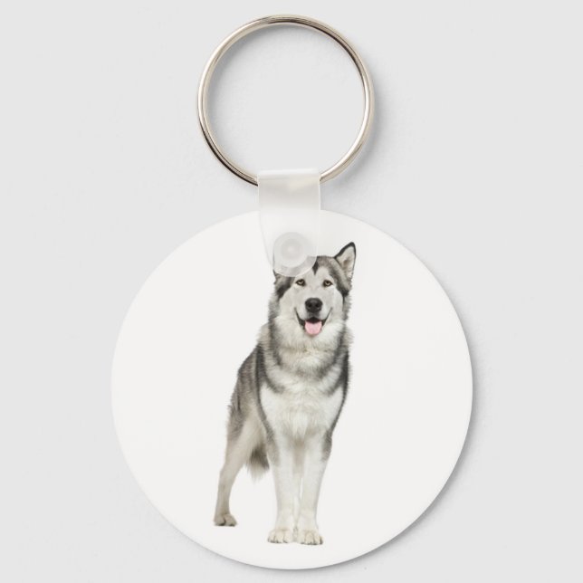 Liebe Alaskan Malamute Puppy Dog Schlüsselanhänger (Vorderseite)