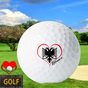 Liebe Albanien Golf Balls, albanische Flagge, Herz Golfball
