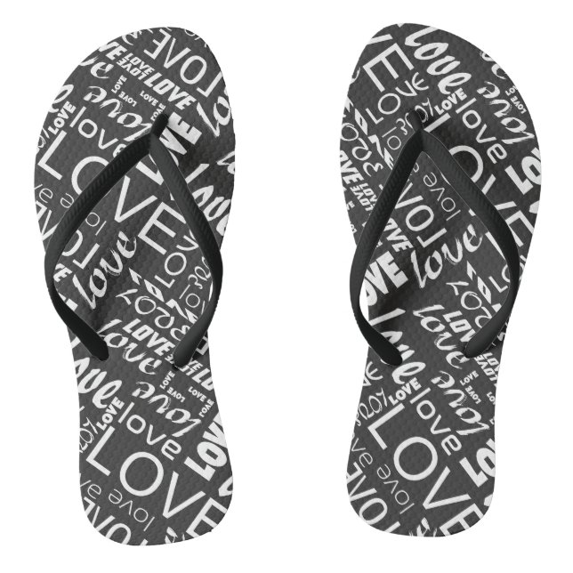 Liebe Alive Black and White Gallery Flip Flops (Fußbett)