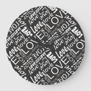 Liebe Alive Black and White Gallery Große Wanduhr