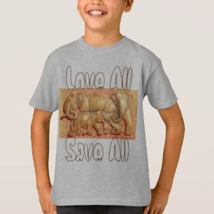 Liebe Alle Rettete alle Coolen Elefanten Familieng T-Shirt