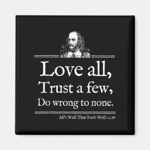 Liebe Alle Shakespeare Zitat Shirt Theater Literat Magnet