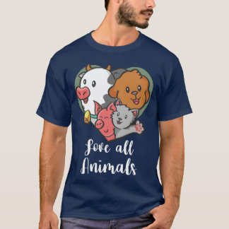 Liebe alle Tiere Familie T-Shirt