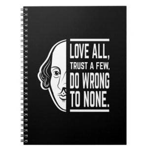 Liebe alle vertrauen ein paar Shakespeare Zitat Th Notizblock
