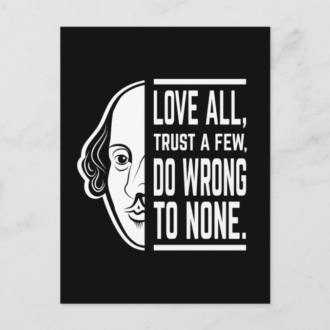 Liebe alle vertrauen ein paar Shakespeare Zitat Th Postkarte (Vorderseite)