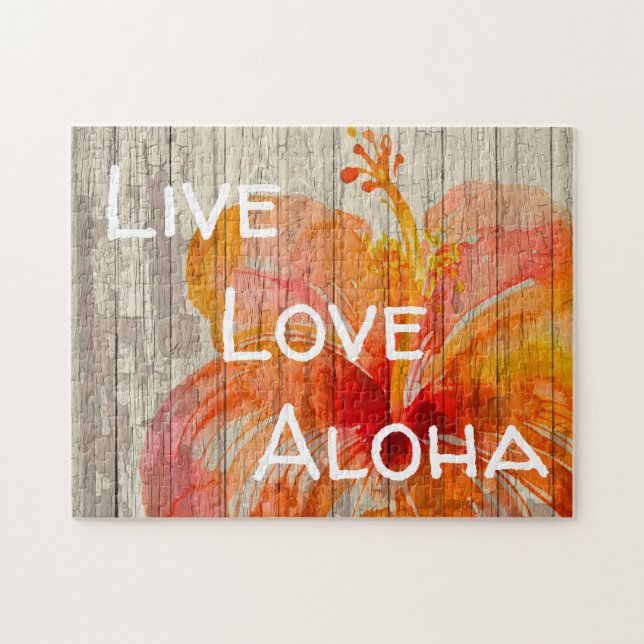 Liebe Aloha Hibiskus Beach Sign (Horizontal)