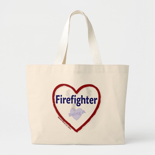Liebe als Feuerwehrmann Jumbo Stoffbeutel (Vorne)