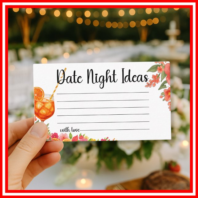 Liebe am ersten Spritz Date Night Ideale Bridal Begleitkarte (Von Creator hochgeladen)