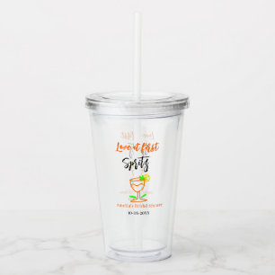 Liebe am ersten Spritz Orange Black Brautparty GL Acryltrinkbecher