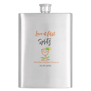 Liebe am ersten Spritz Orange Black Brautparty GL Flachmann