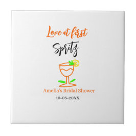 Liebe am ersten Spritz Orange Black Brautparty GL Fliese