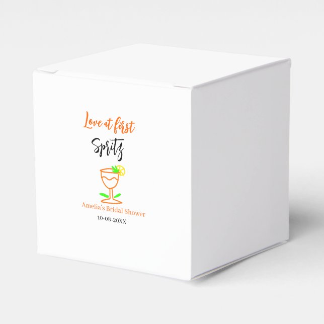 Liebe am ersten Spritz Orange Black Brautparty GL Geschenkschachtel (Vorderseite)