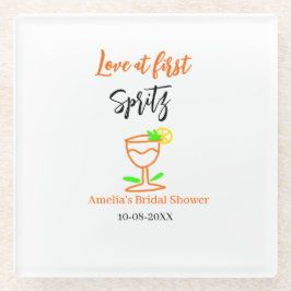 Liebe am ersten Spritz Orange Black Brautparty GL Glasuntersetzer