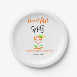 Liebe am ersten Spritz Orange Black Brautparty GL Pappteller