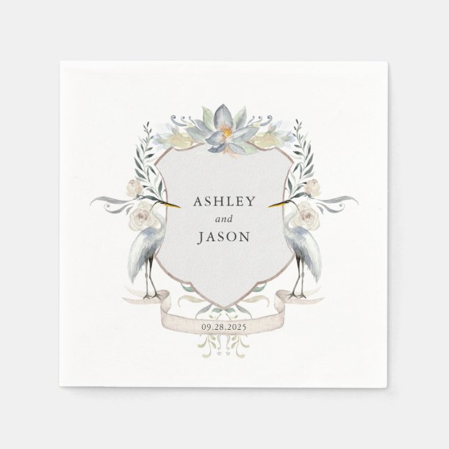 Liebe am See Hochzeit oder Verlobung Serviette (Vorderseite)