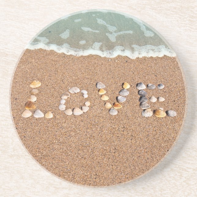 Liebe am Strand Muschel Untersetzer (Vorne)