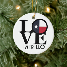 LIEBE Amarillo Texas Keramik Ornament