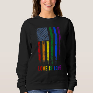 Liebe American Flag Regenbogen Gay Lgbtq Lgbt Prid Sweatshirt