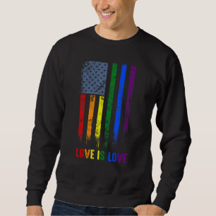 Liebe American Flag Regenbogen Gay Lgbtq Lgbt Prid Sweatshirt