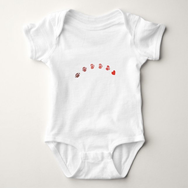 Liebe American Football - Gridiron Fans Herz Baby Strampler (Vorderseite)