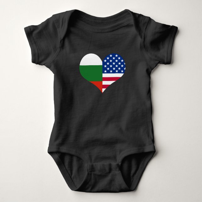 Liebe American/USA Bulgarische Flagge Baby Strampler (Vorderseite)