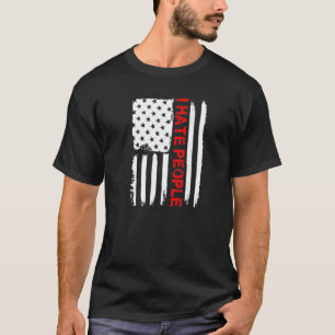 Liebe Amerika Ich hasse Menschen USA Flaggen T-Shi T-Shirt