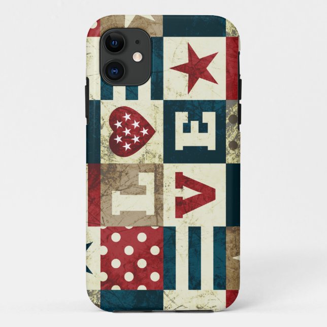Liebe Amerika patriotisch Case-Mate iPhone Hülle (Rückseite)