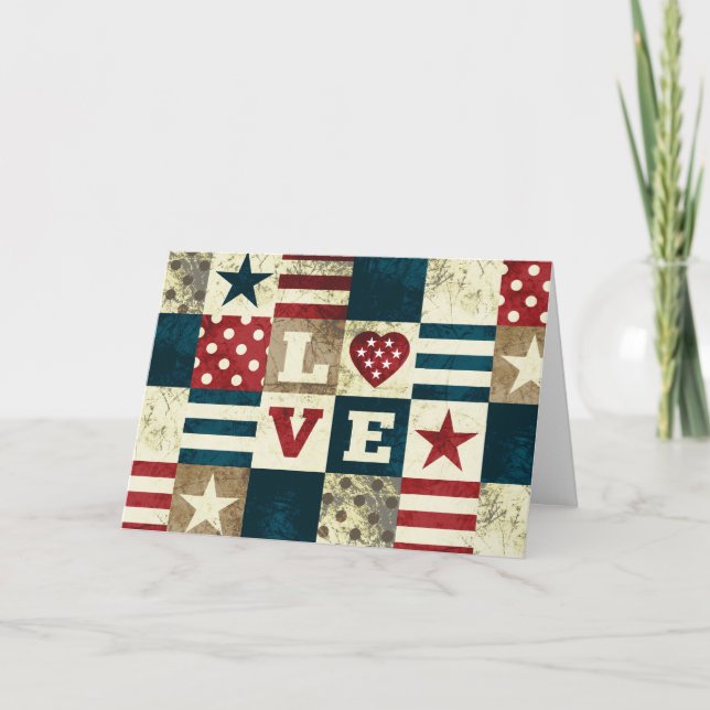 Liebe Amerika patriotisch Karte (Vorderseite)