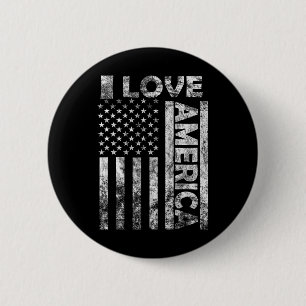Liebe Amerika Shirt USA Flagge 4 Juli Unabhängigke Button