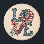 LIEBE Amerika - Unabhängigkeitstag Magnet<br><div class="desc">LIEBE America Independence Day Magnet</div>