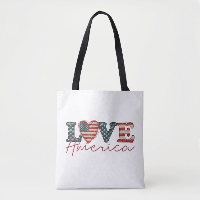 LIEBE Amerika - Unabhängigkeitstag Tasche (Vorderseite)