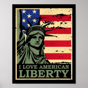Liebe Amerikanische Freiheit 4. Juli Unabhängigkei Poster