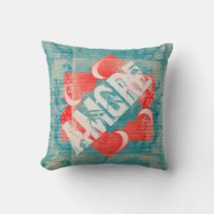 Liebe, Amore Valentinstag Herzen Shabby Chic Kisse Kissen