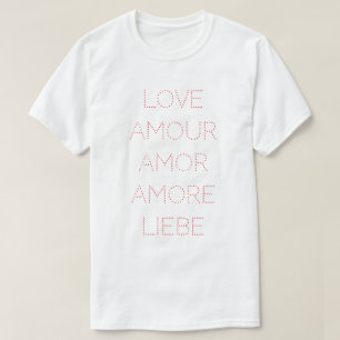Liebe Amour Amor Amore Liebe, Rot, Personalisiert T-Shirt