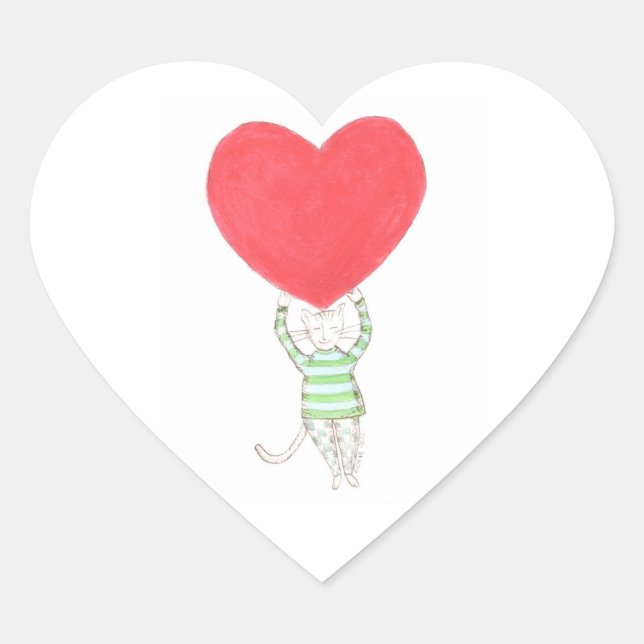 Liebe, Amour Herz-Aufkleber (Vorderseite)