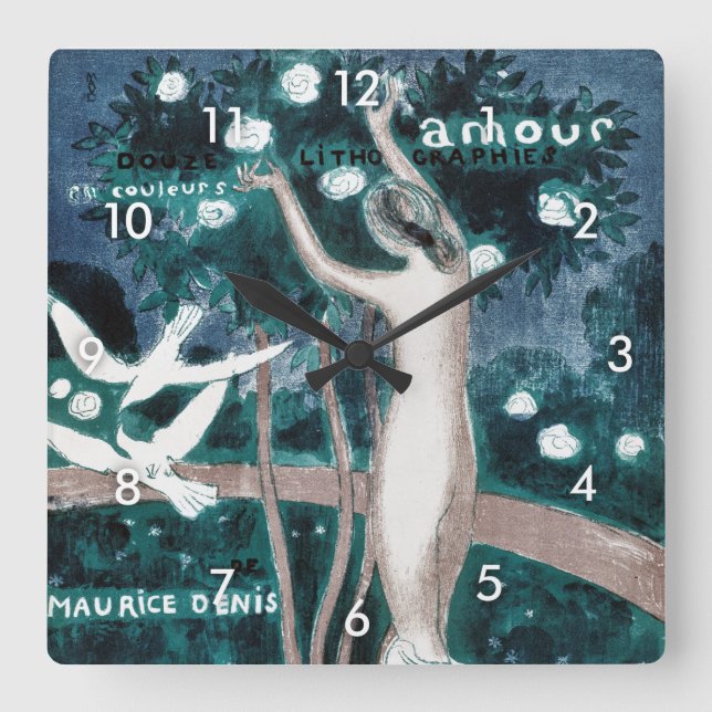 Liebe (Amour), Maurice Denis Quadratische Wanduhr (Vorderseite)