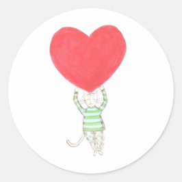 Liebe, Amour Runder Aufkleber